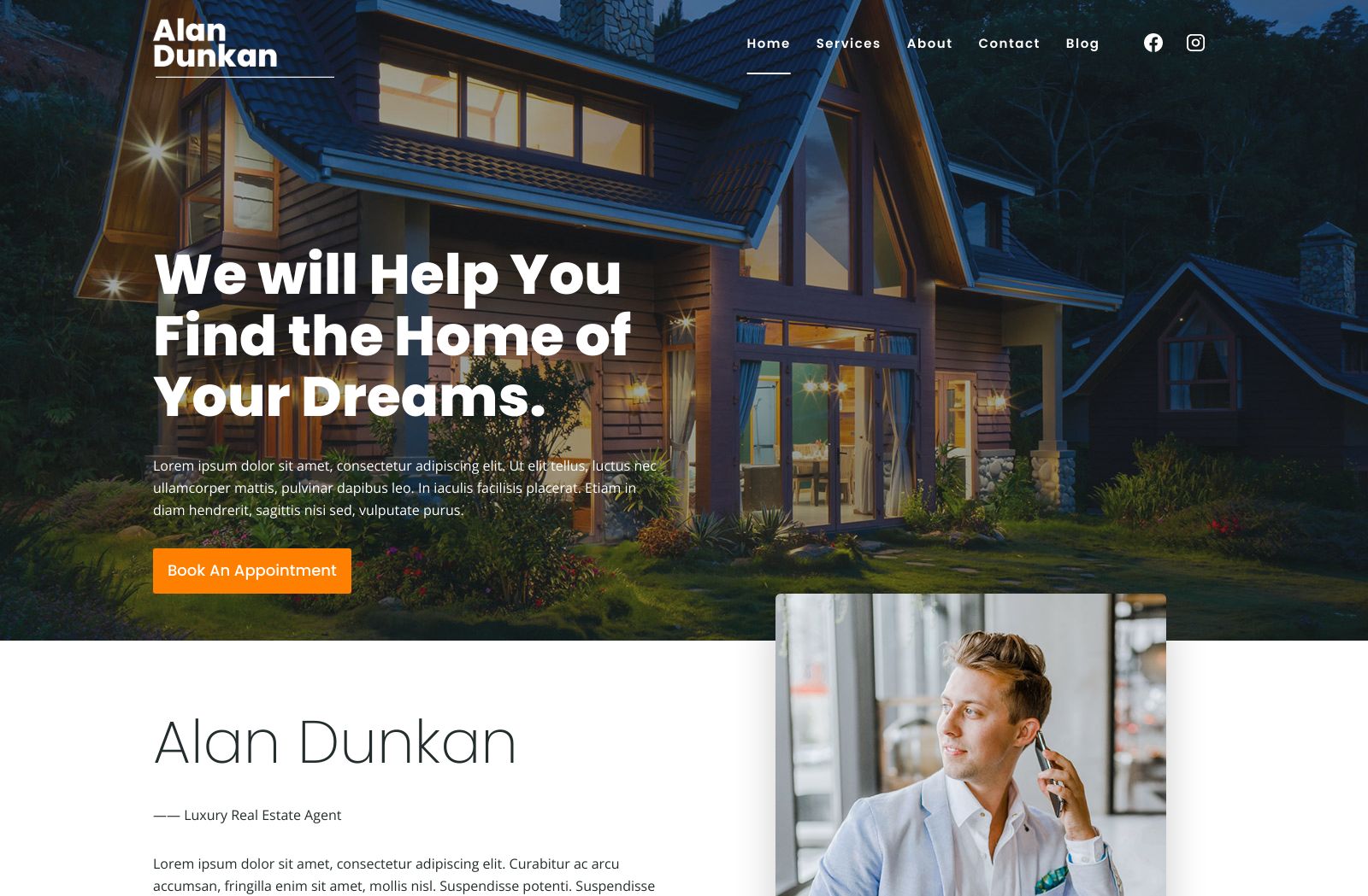 Preview of the Real Estate template