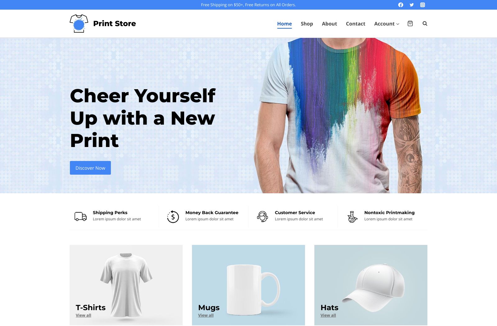 Preview of the Print Shop template
