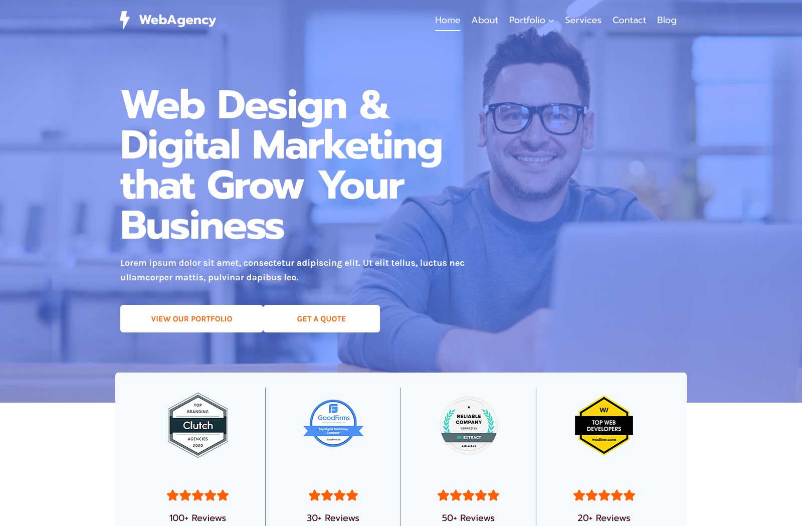 Preview of the Web Agency template