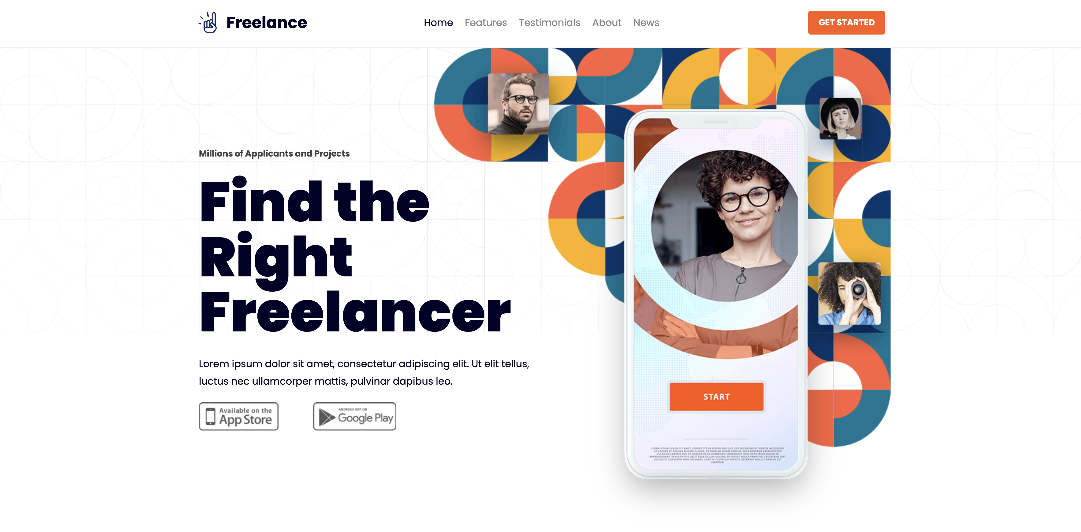 Preview of the Freelance template