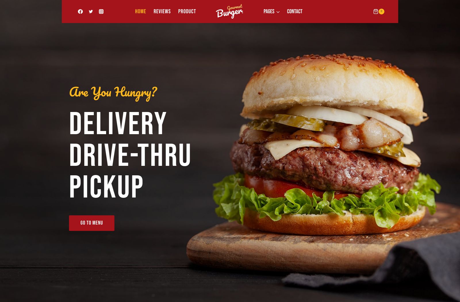 Preview of the Gourmet Burger template