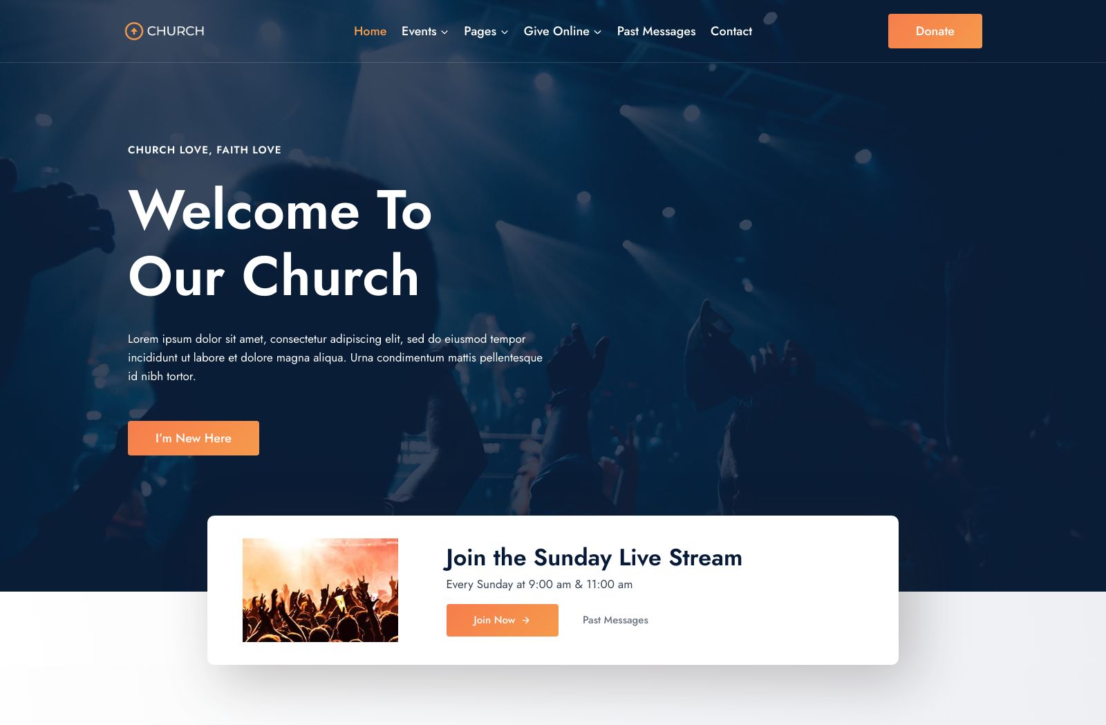 Preview of the Church template
