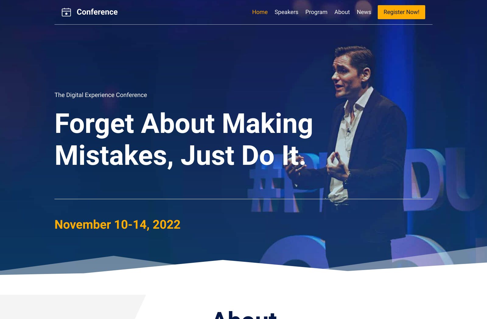 Preview of the Conference template