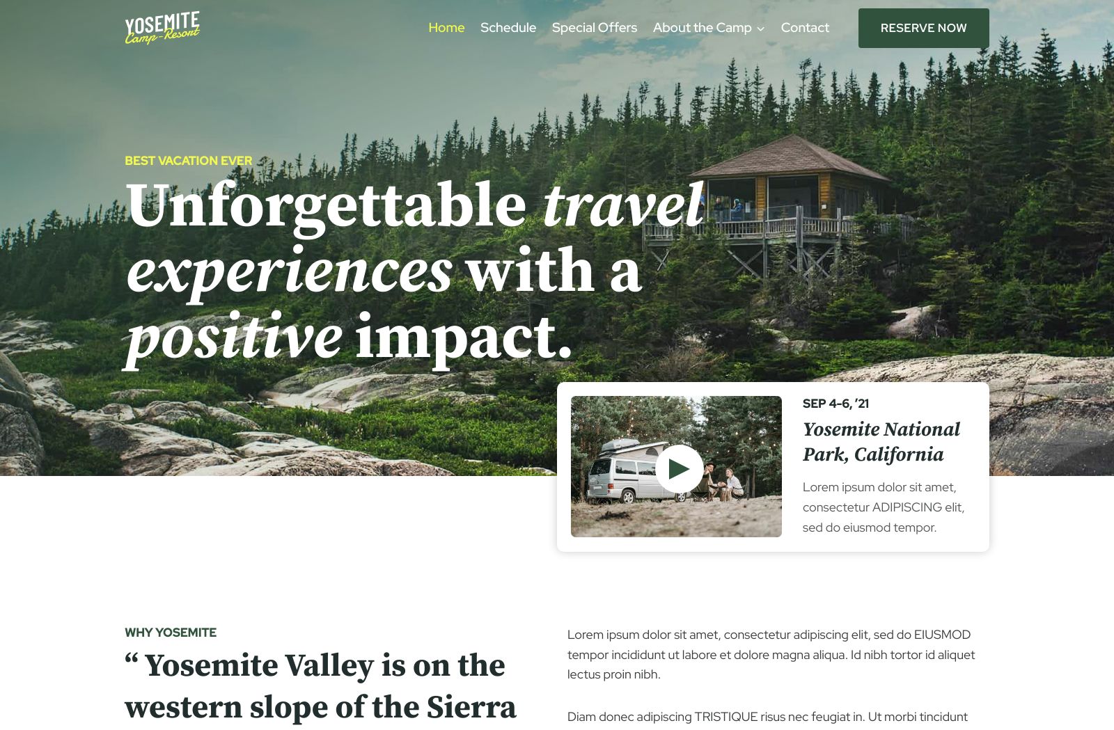 Preview of the Yosemite template