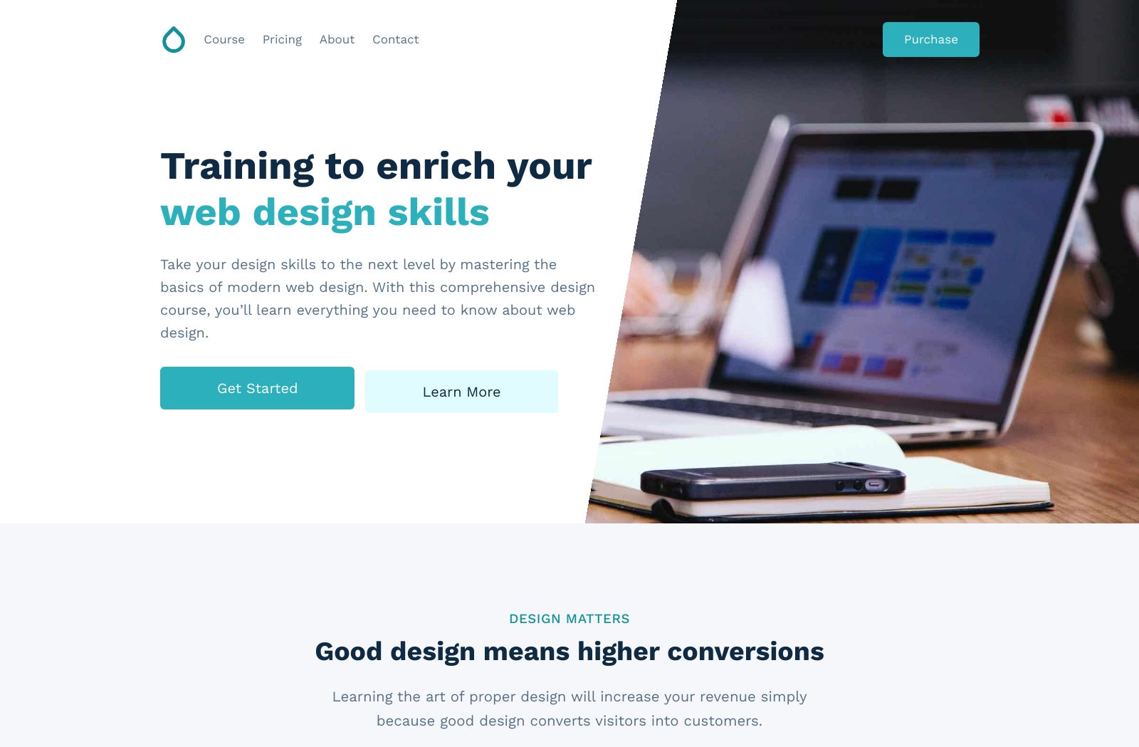 Preview of the Digital Course template