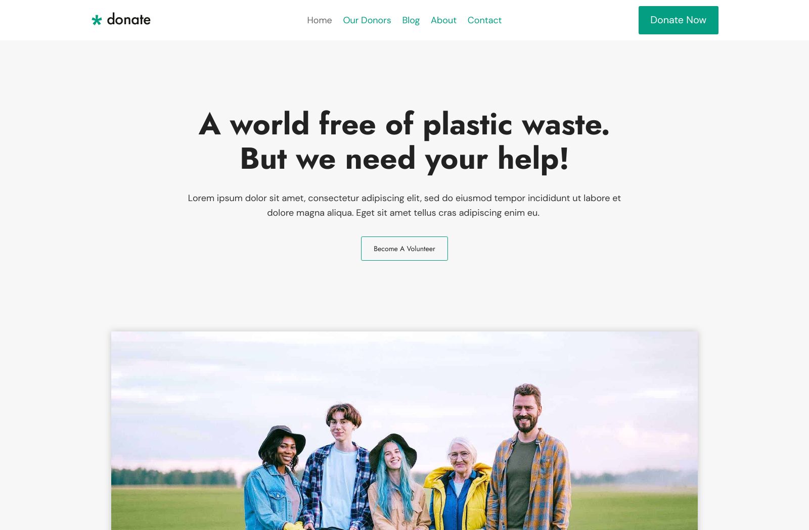 Preview of the Donate template