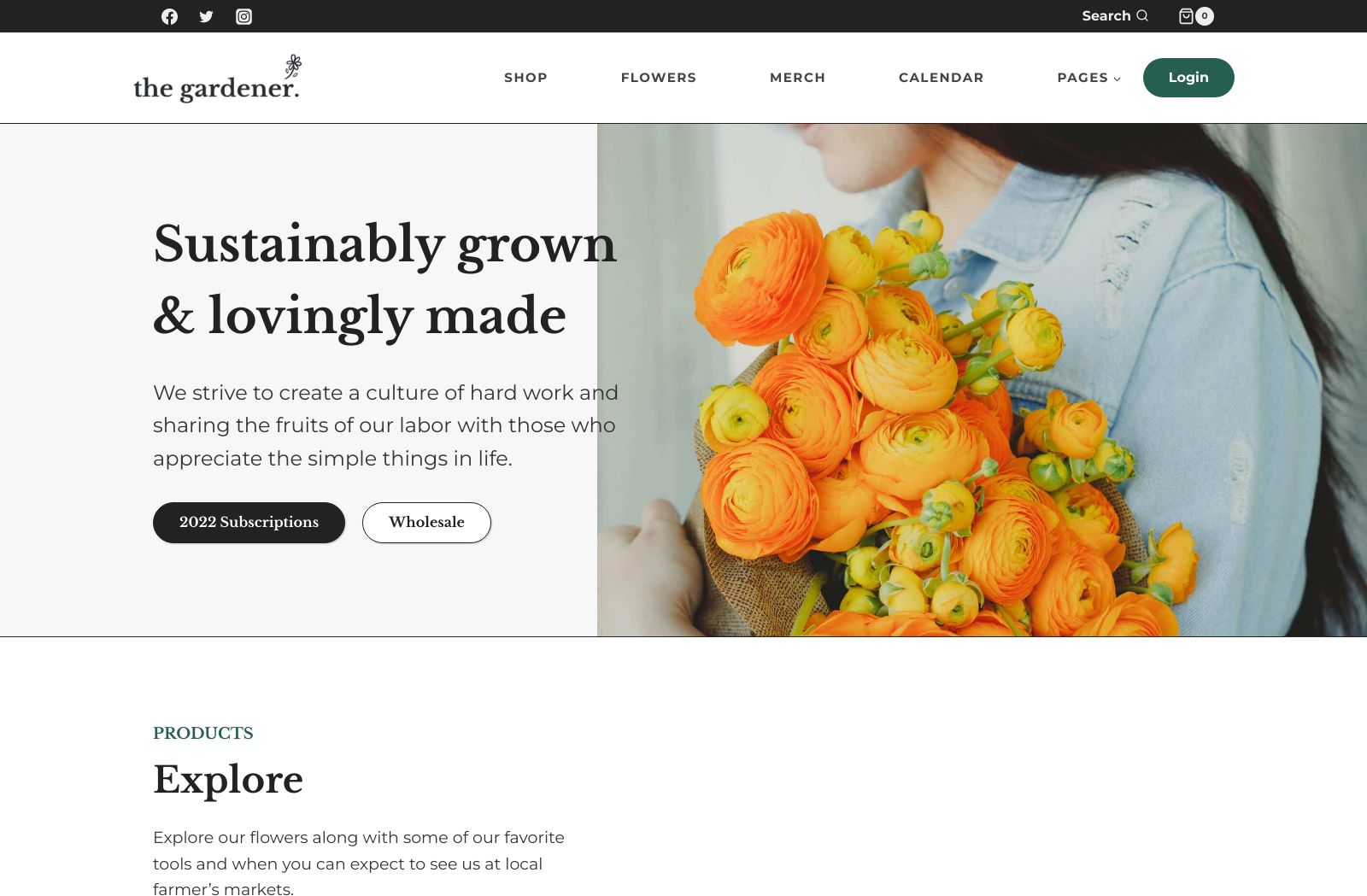 Preview of the The Gardener template