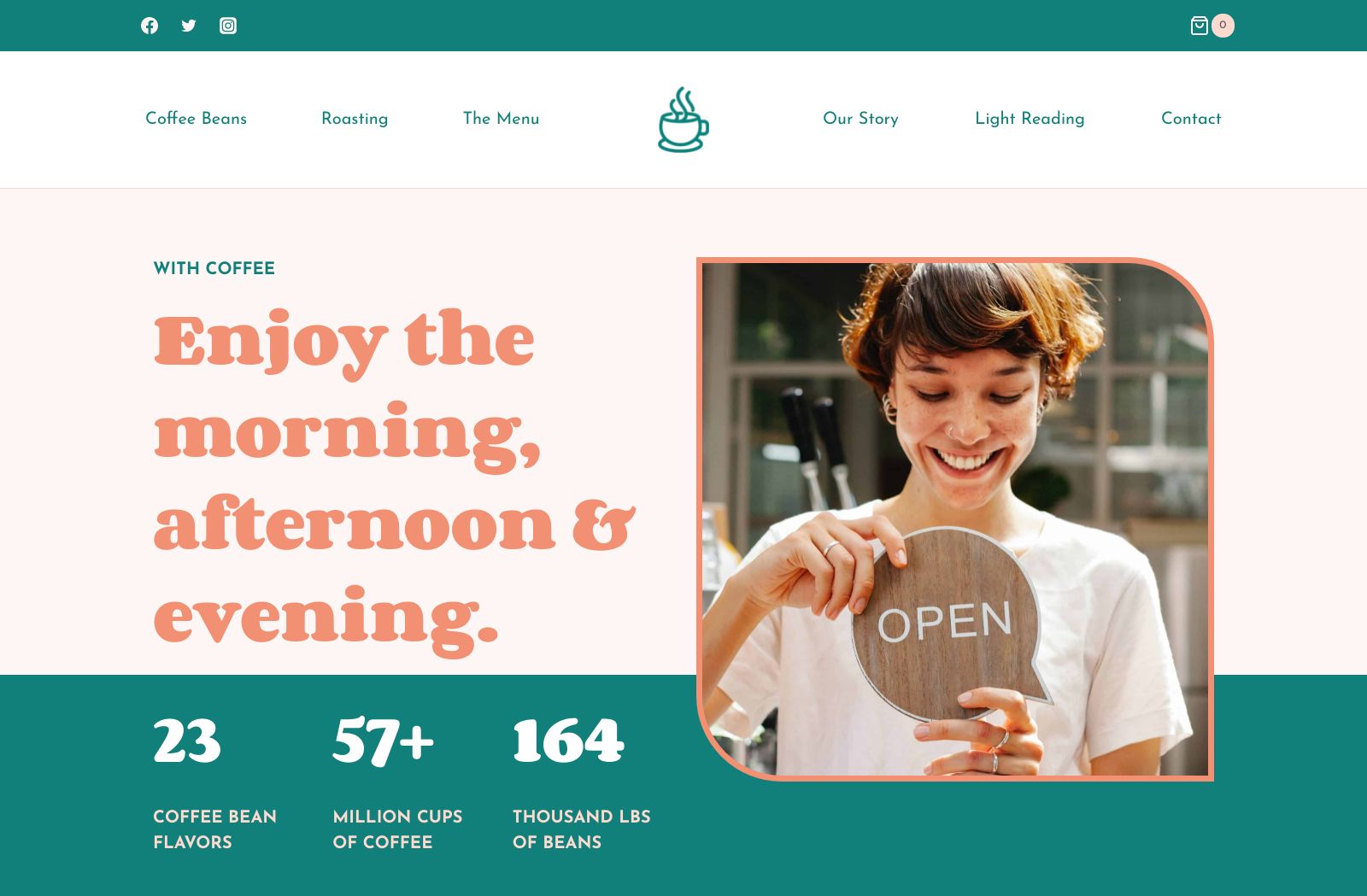 Preview of the Coffee Shop template