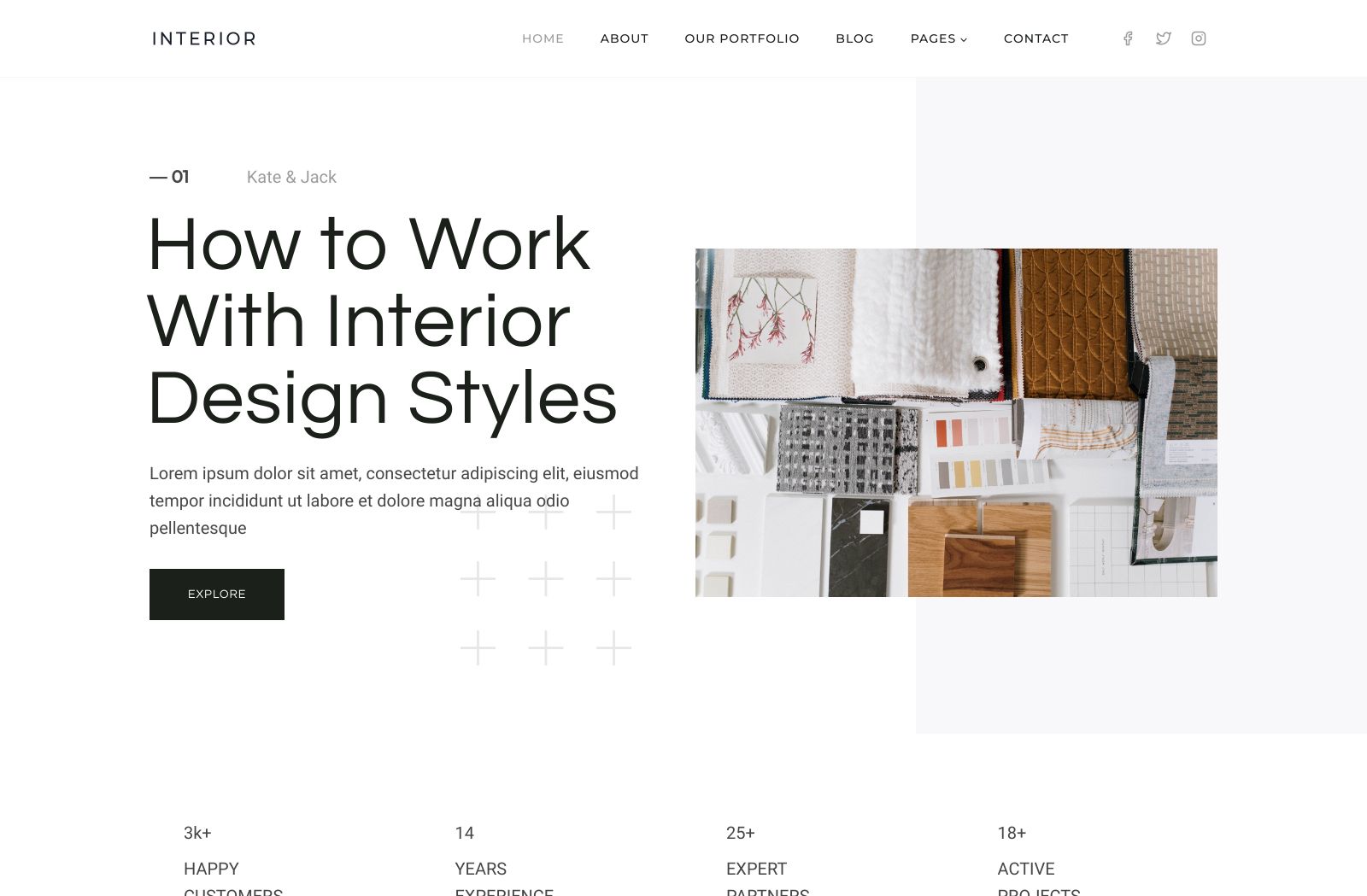 Preview of the Interior Design template