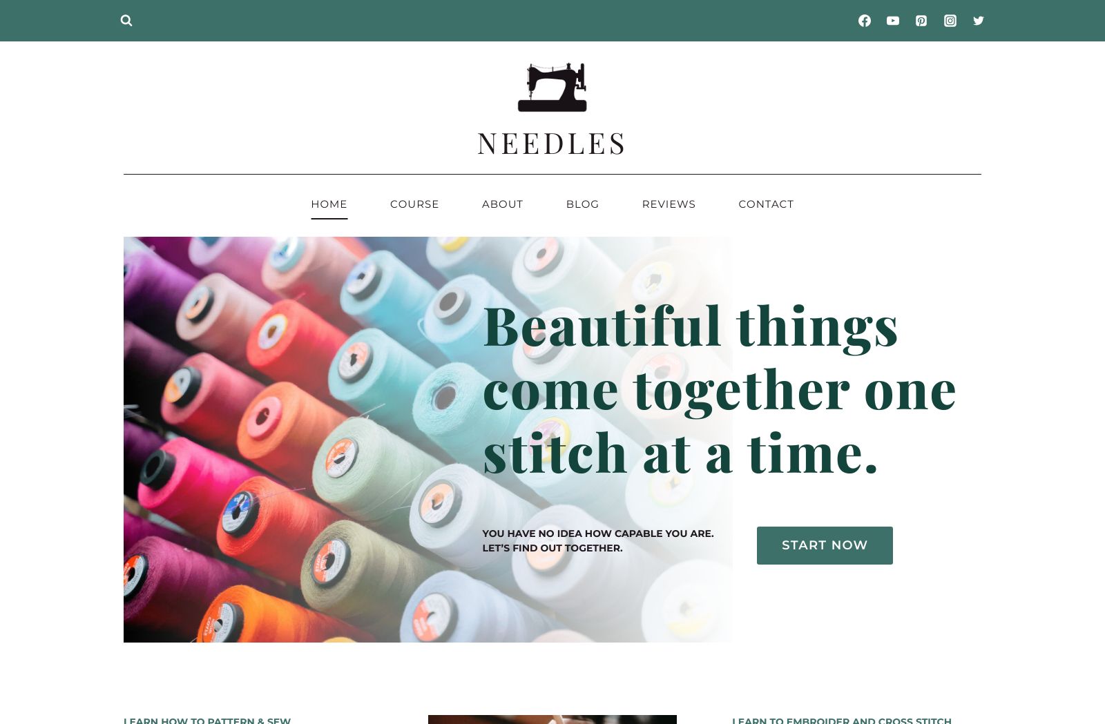 Preview of the Sewing Course template