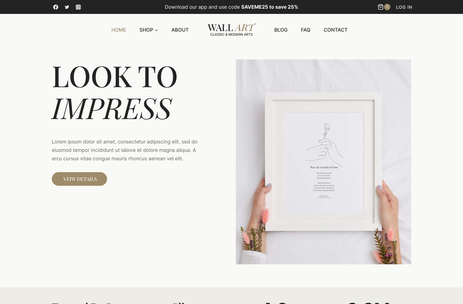 Preview of the Wall Art template