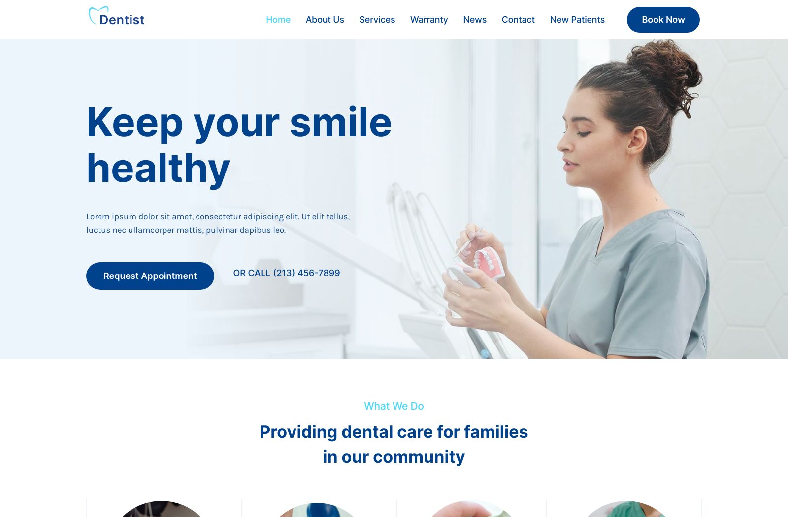 Preview of the Dentist template
