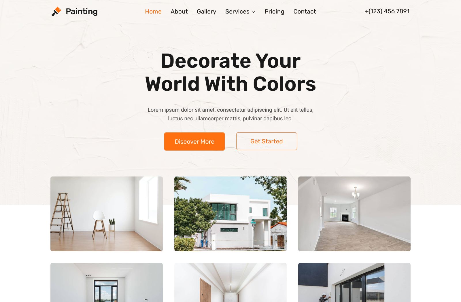 Preview of the Painting Service template