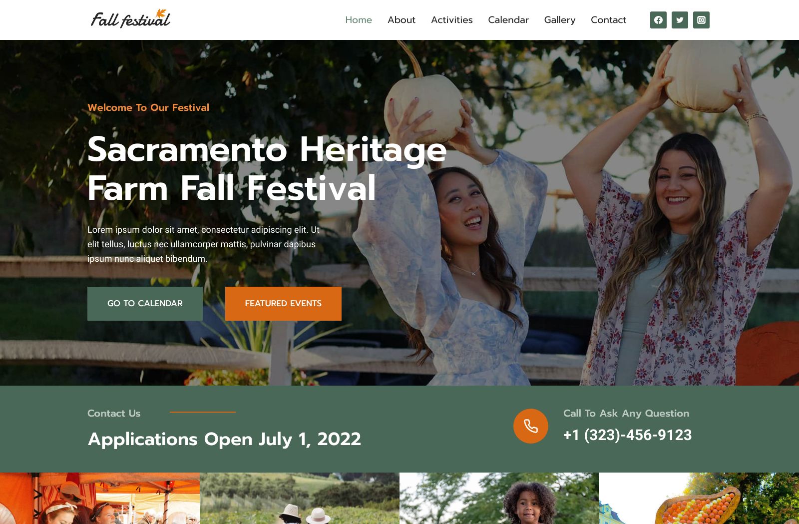 Preview of the Fall Festival template
