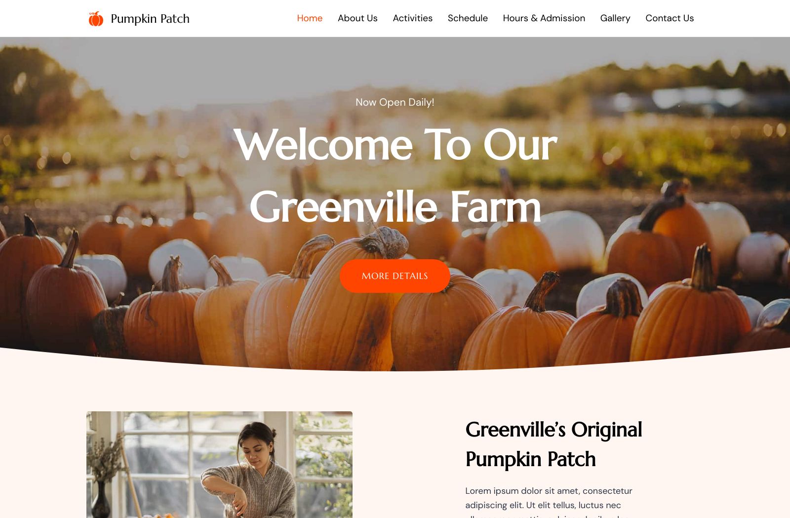 Preview of the Pumpkin Patch template