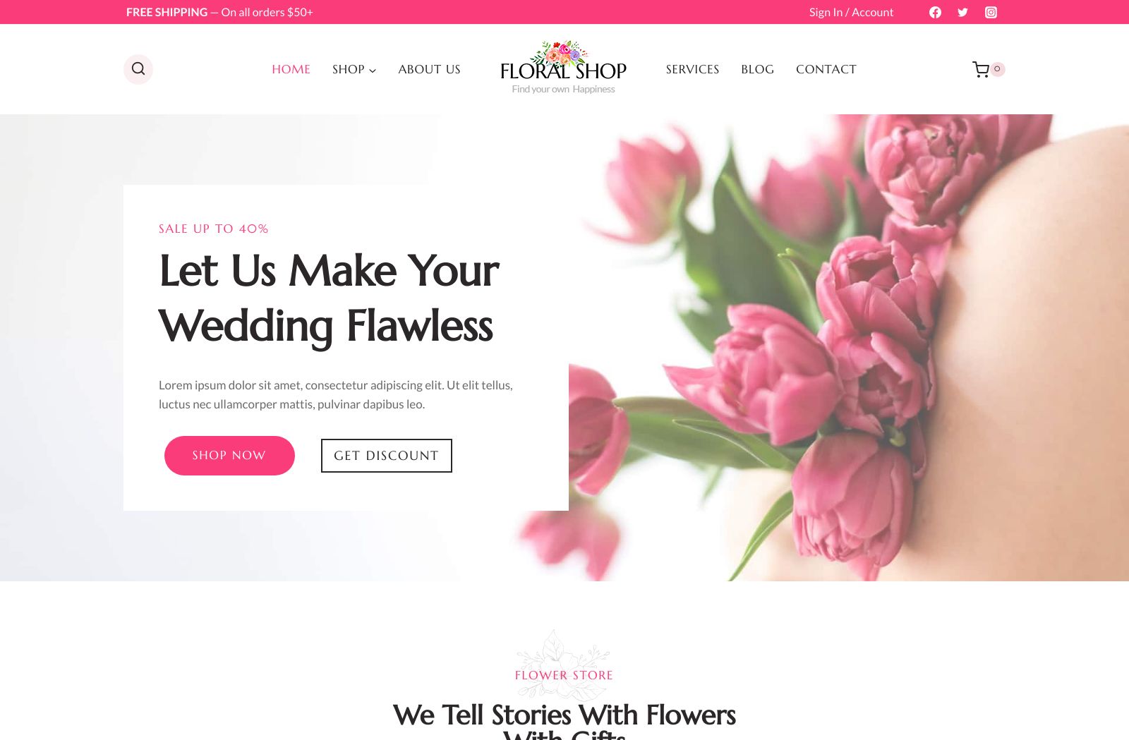 Preview of the Floral Shop template