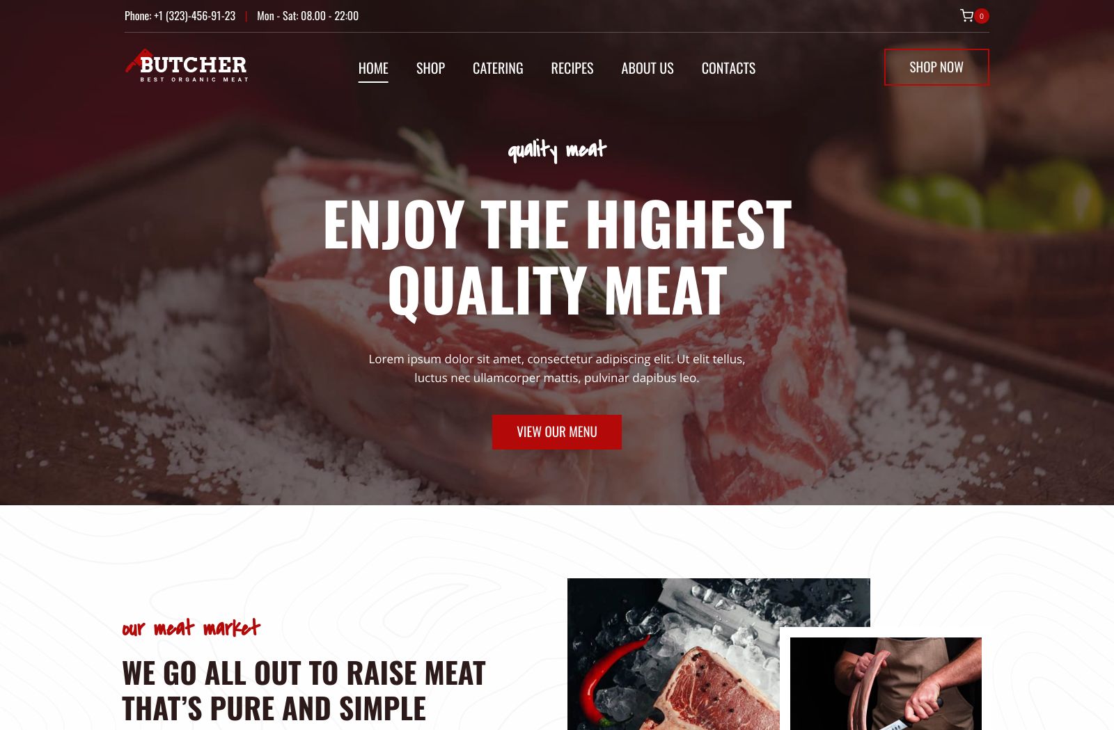 Preview of the Butcher template