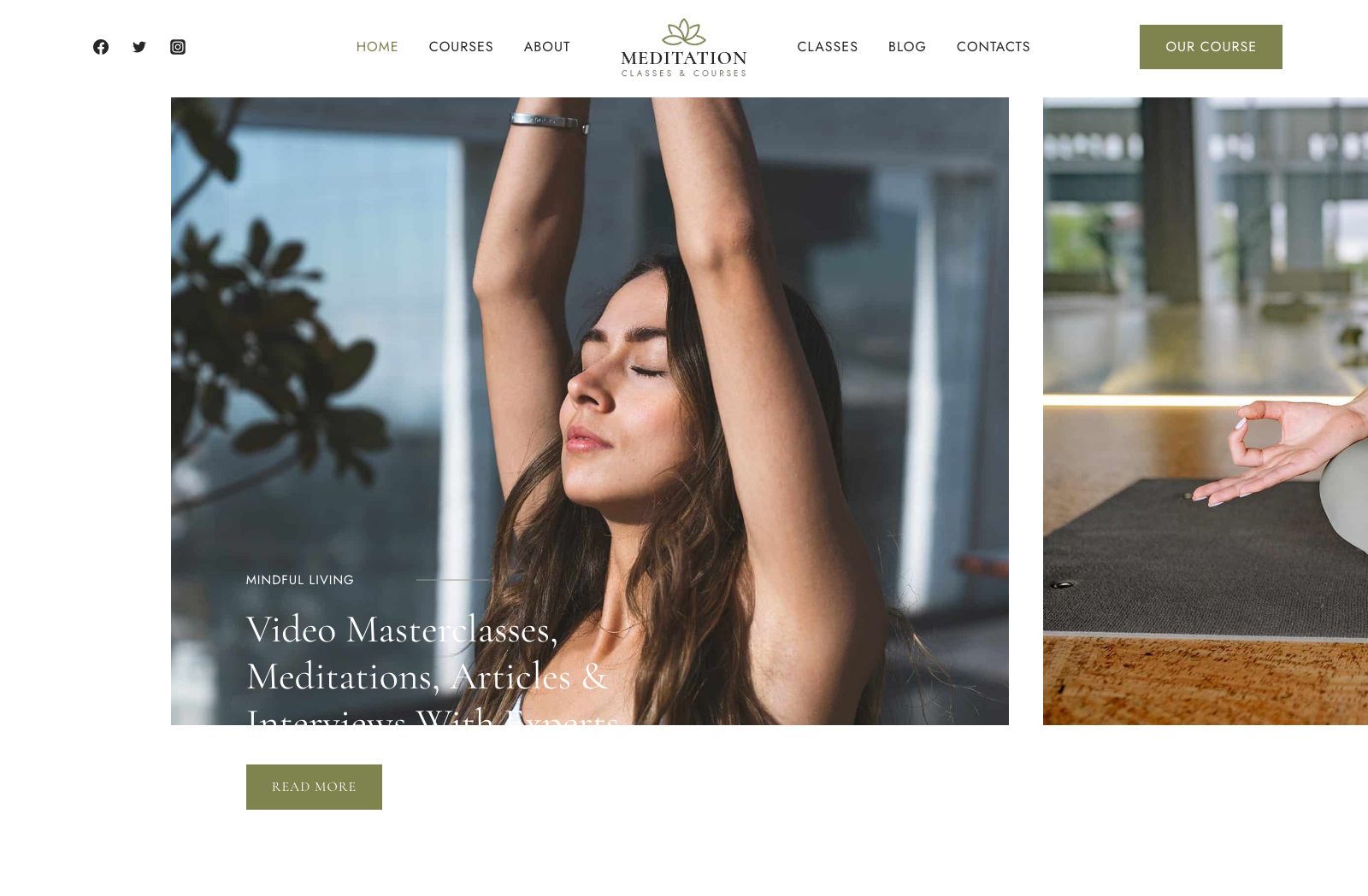 Preview of the Meditation Course template
