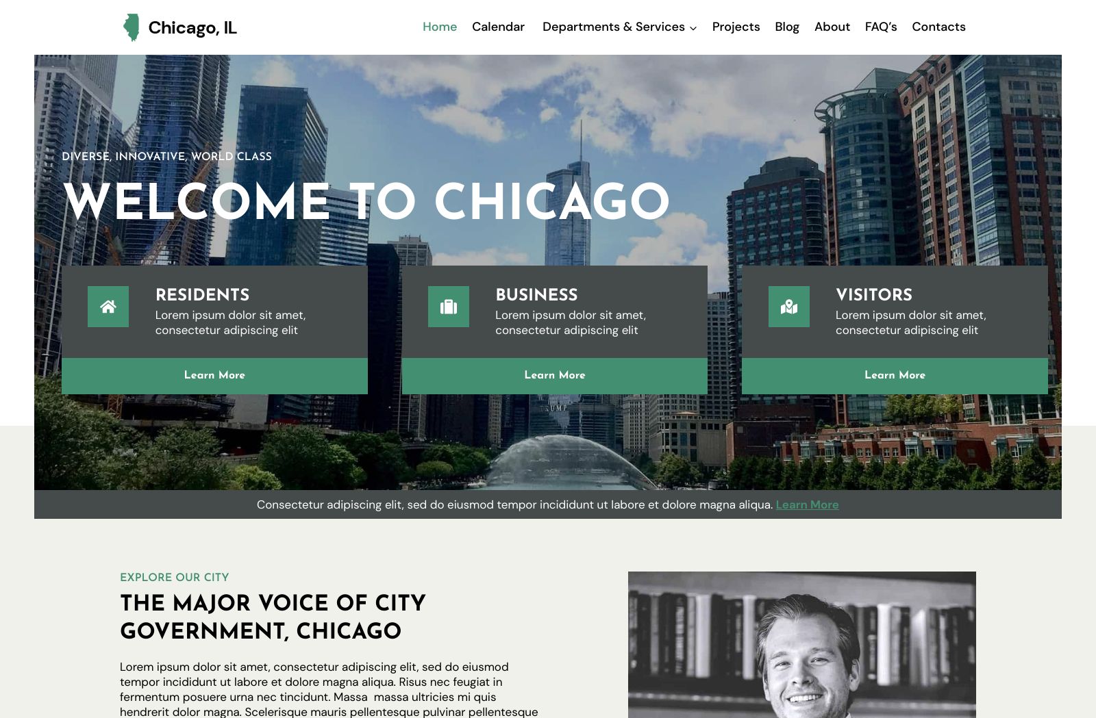 Preview of the Municipality template