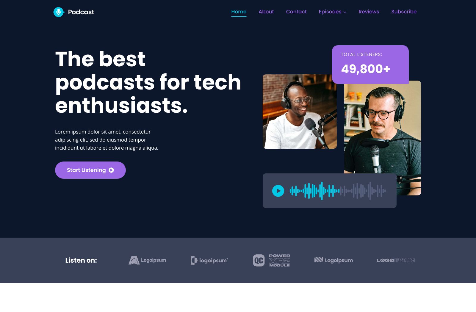 Preview of the Podcast template