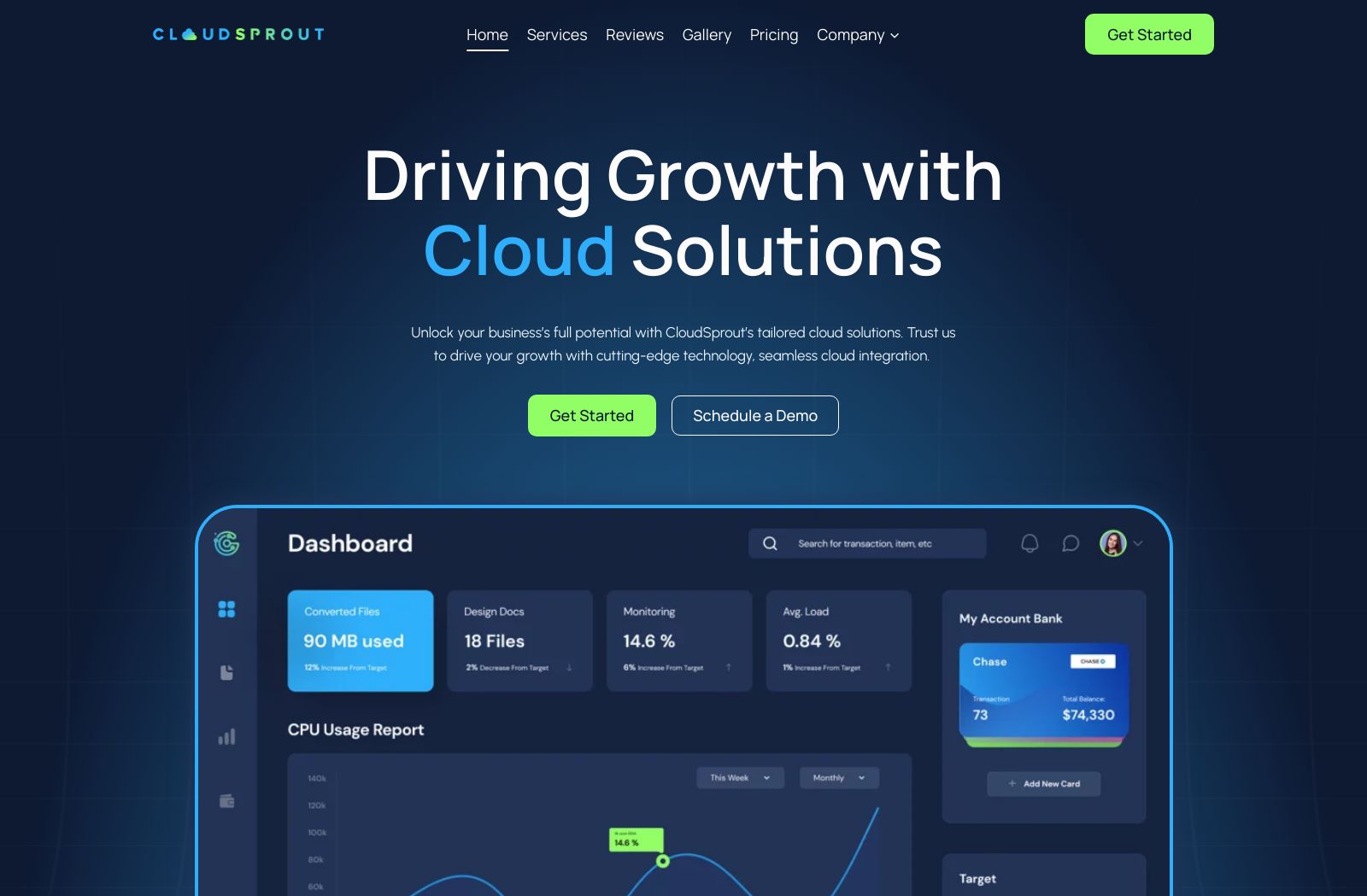 Preview of the CloudSprout template
