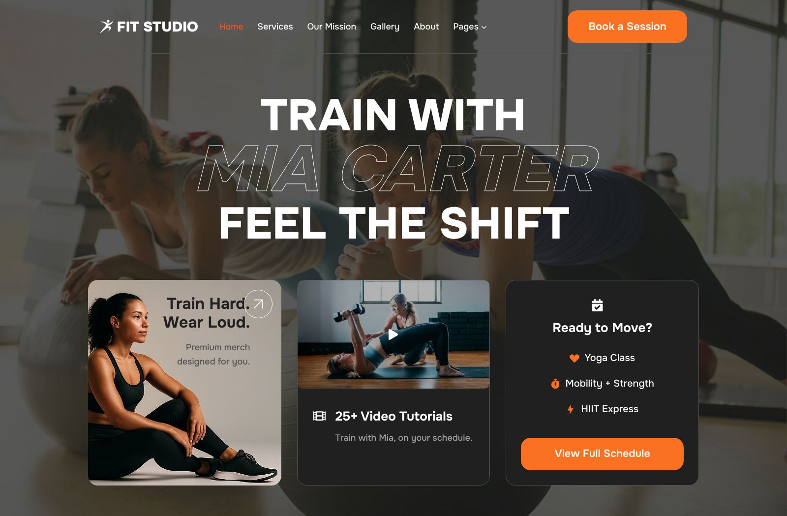 Preview of the Fit Studio template