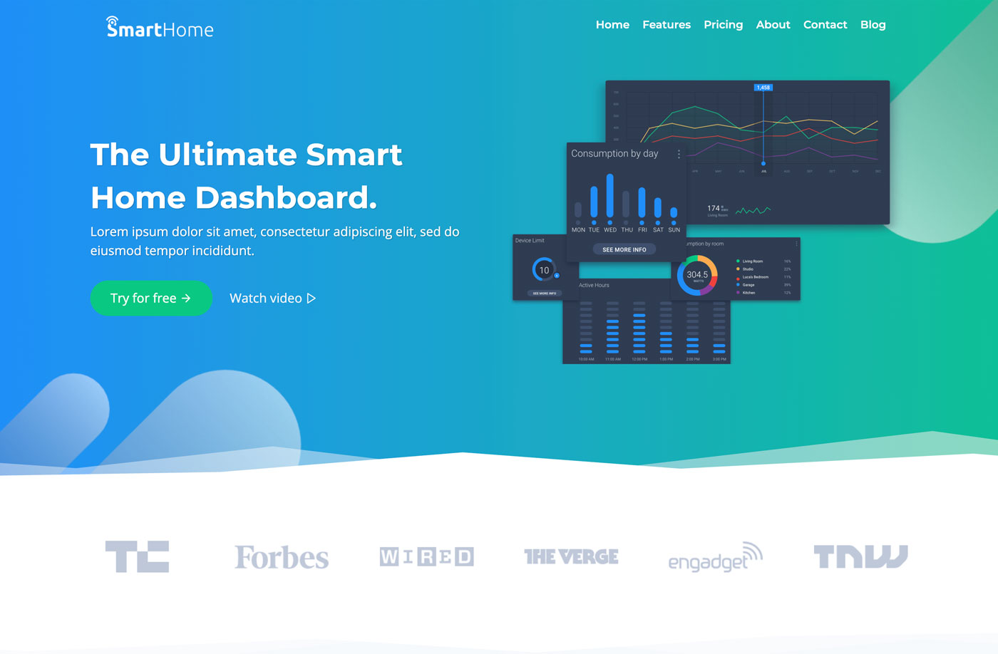 Preview of the Saas template