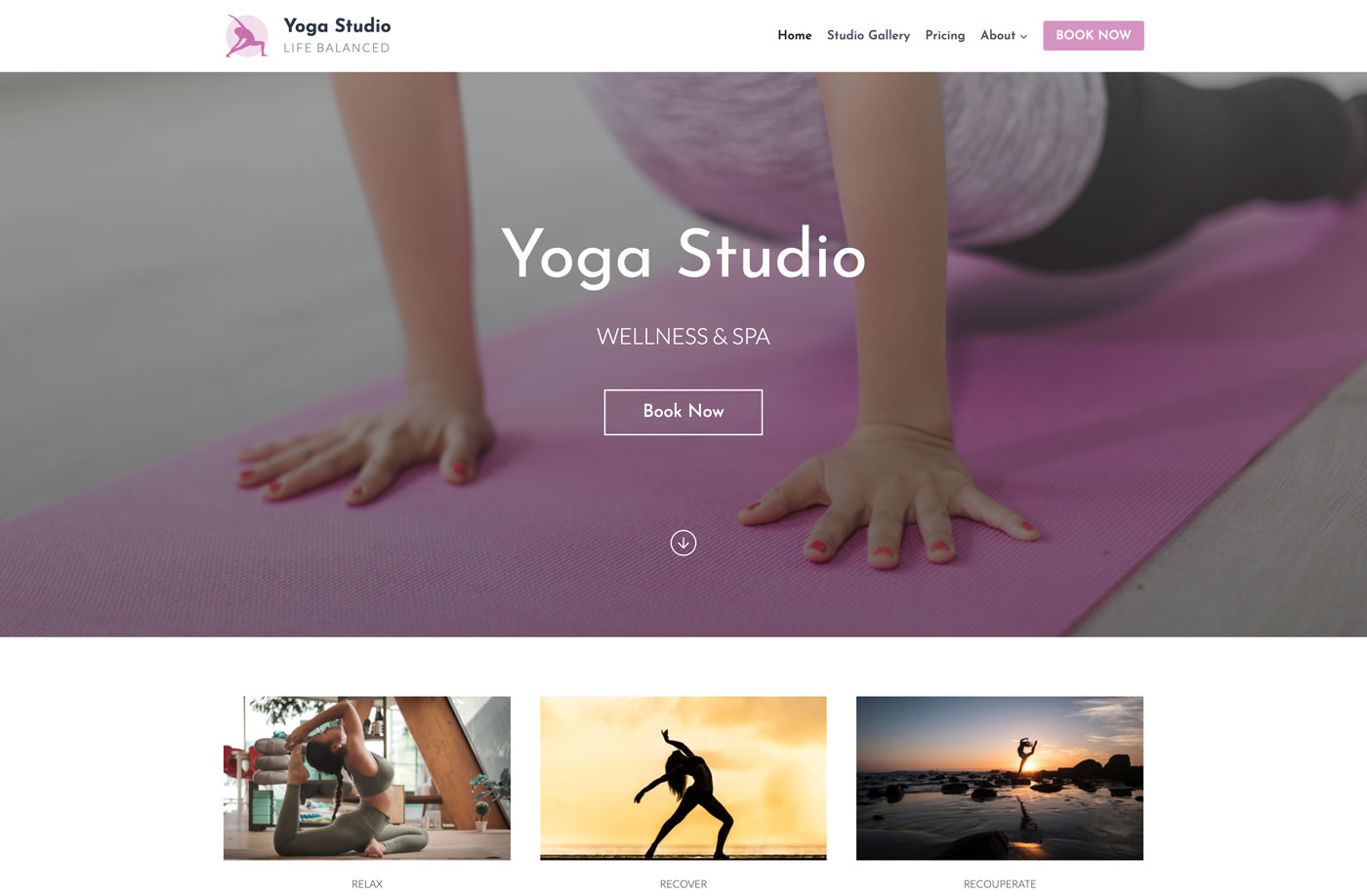 Preview of the Yoga Studio template
