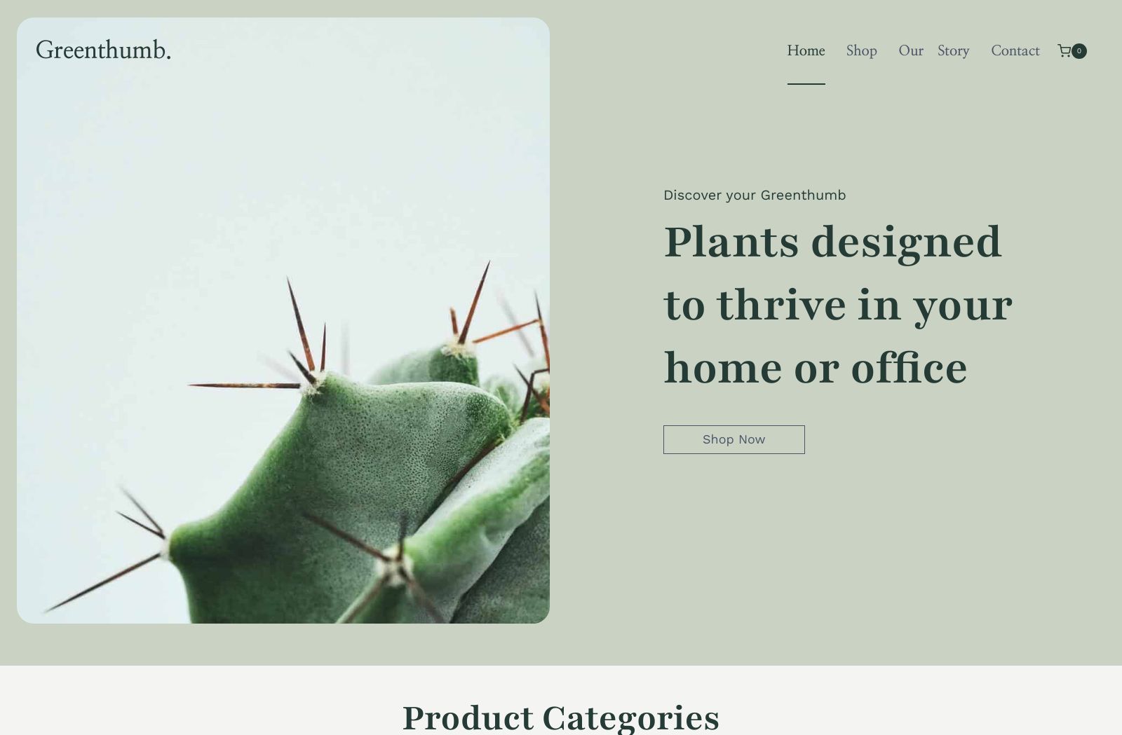 Preview of the Greenthumb template